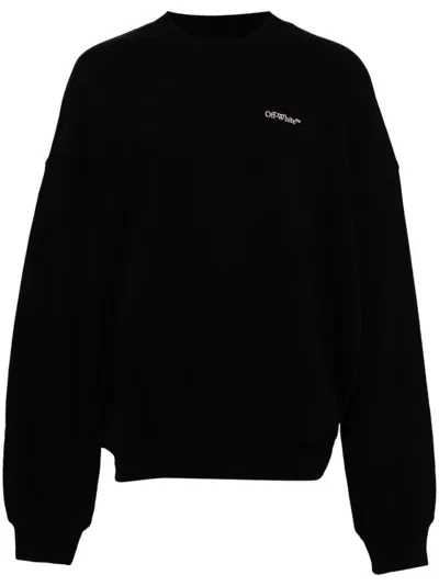 Off-white Logo-print Cotton Sweatshirt In Black-ch