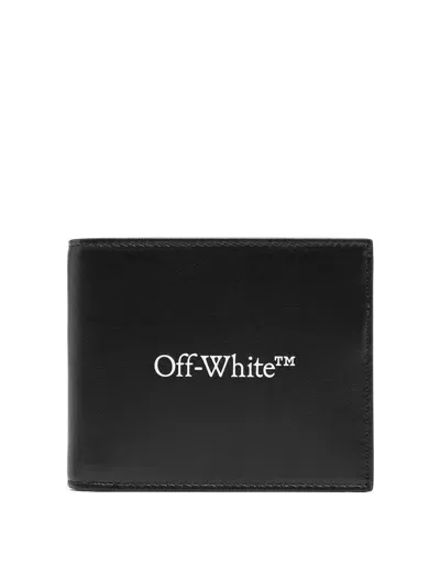 Off-white Logo-print Leather Wallet In Black