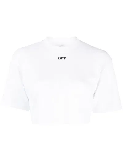 Off-white Logo-print Short-sleeve T-shirt In White