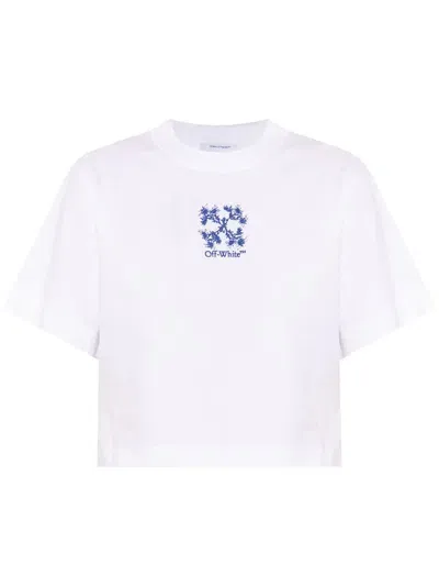 Off-white Logo T-shirt In Blue