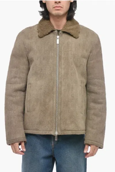 Off-white Logoed Shearling Jacket