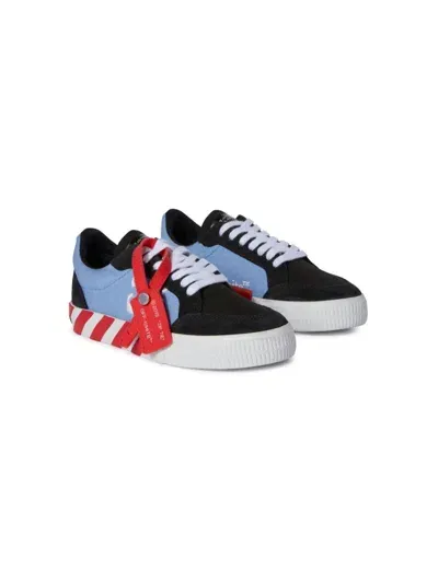 Off-white Kids' Low Vulcanized Canvas Sneakers In Black