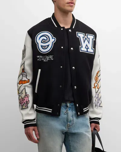 Off-white Men's 10th Anniversary Varsity Jacket In Black/white