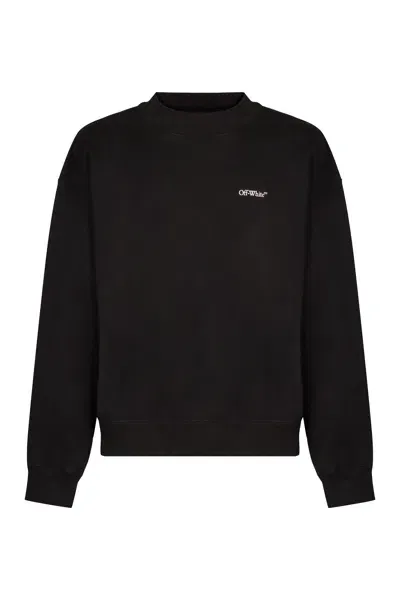 Off-white Men's Cotton Crew-neck Sweatshirt In Black