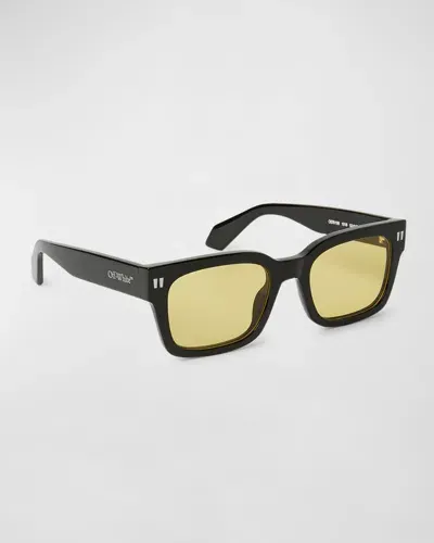 Off-white Midland Square-frame Sunglasses In Black Yellow