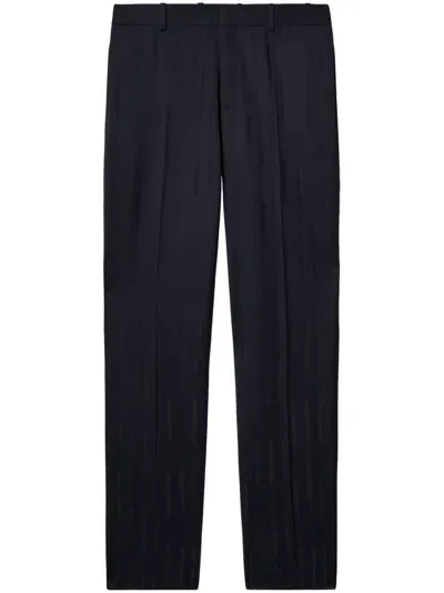 Off-white Mid-rise Tailored Trousers In Blue