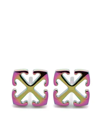 Off-white Mini Arrow Stud Earrings In Silver