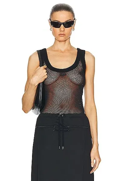 Off-white Net Knit Tank Top In Black