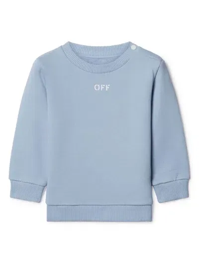 Off-white Babies' Off Stamp Cotton Sweatshirt In Blue