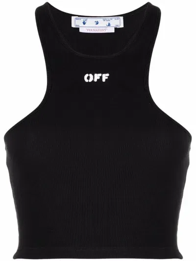 Off-white Off-stamp Ribbed Crop Top In Multicolor