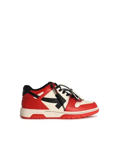 Off-white O.o.o Basket Red Leather Blend Sneakers