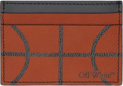 Off-white Orange Basket Black Card Holder In Brown