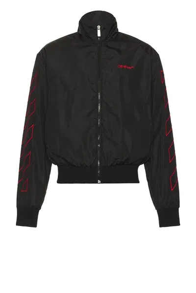 Off-white Outline Diag Nylon Track Top In Black