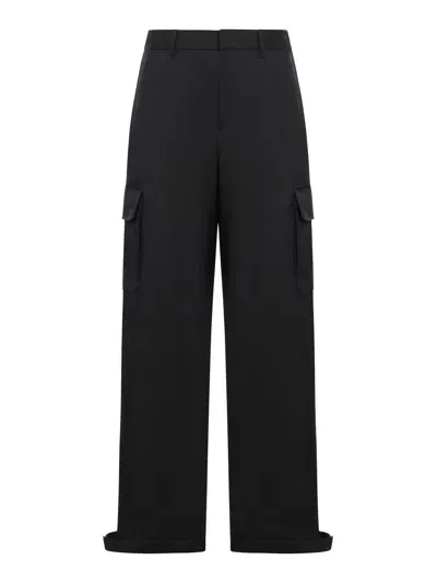 Off-white Wide-leg Cargo Trousers In Black