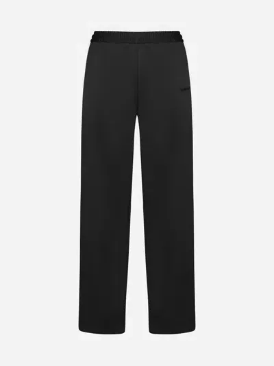 Off-white Ow Face Cotton-blend Track Pants In Black