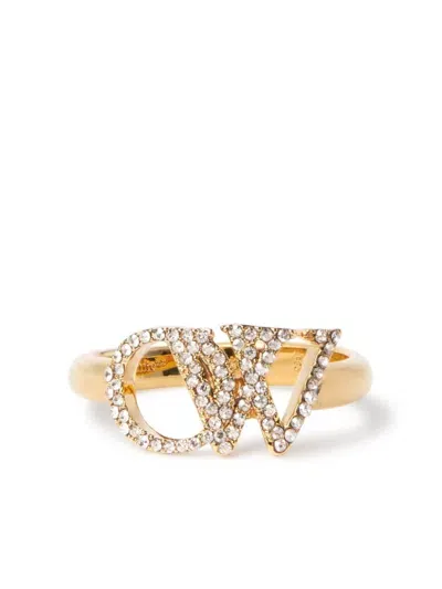 Off-white Ow Ring In Gold