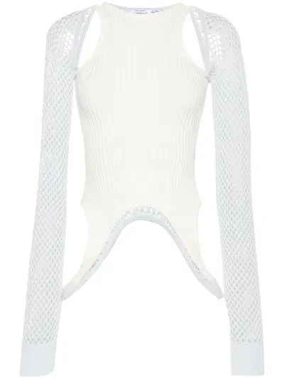 Off-white Racerback Panelled Top In Blue