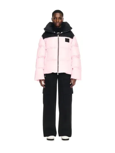 Off-white Patch Arr Nyl Rip Down Puffer In Pink