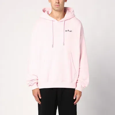 Off-white Pink Cotton Hoodie In Blue