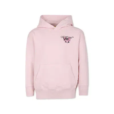 Off-white Kids' Pink Sweatshirt For Girl With Logo