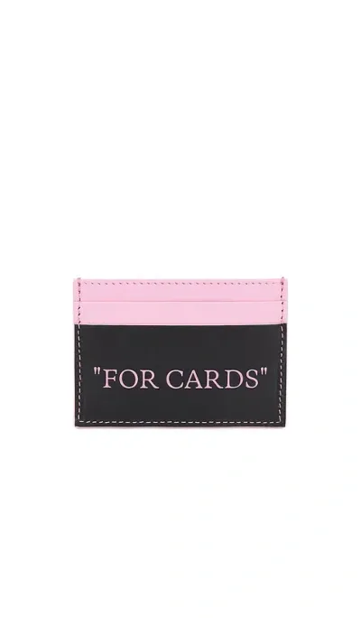 Off-white Quote Card Case In Black & Rose Pink