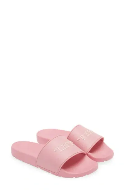 Off-white Quote Slide Sandal In Rose Pink-cloud Pink