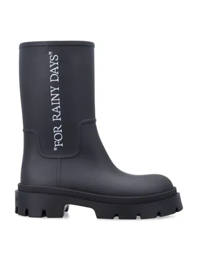 Off-white Women's "rainy Days" Re-boots In Black