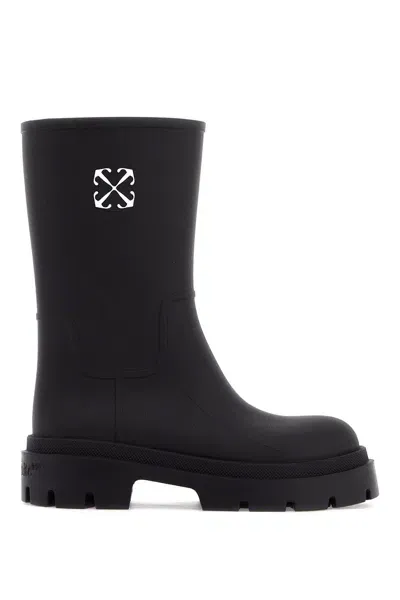 Off-white "reboot Arrow Rain Boots" In Black