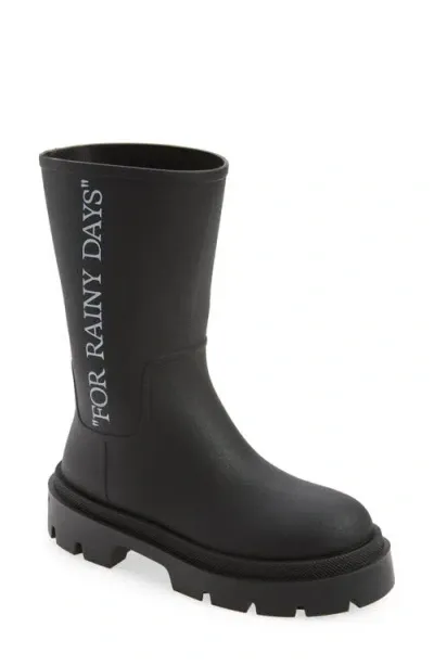 Off-white Reboot Rainy Days Rain Boot In Black