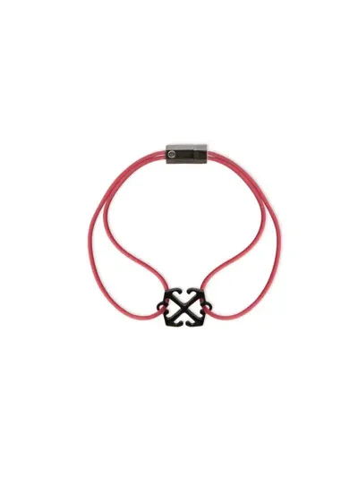 Off-white Red/black Arrow Rubber Bracelet In 2510 Red - Black