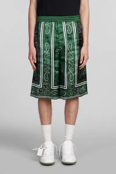 Off-white Shorts Mit Bandana-print In 绿色