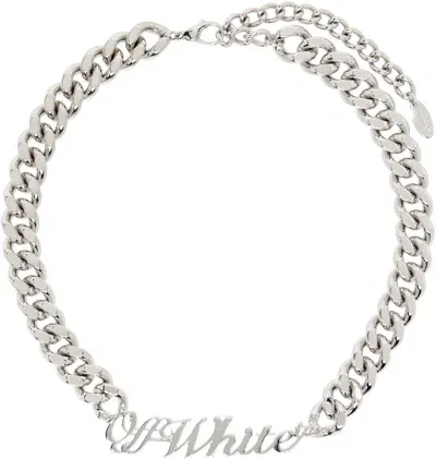 Off-white Silver Logo Chain Necklace In Silver - No Color