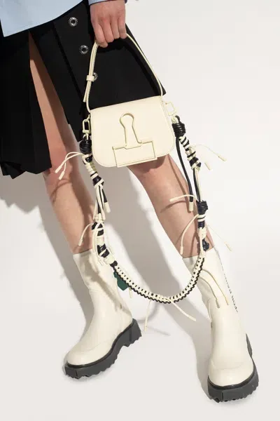 Off-white Skeleton Binder Shoulder Bag In Cream