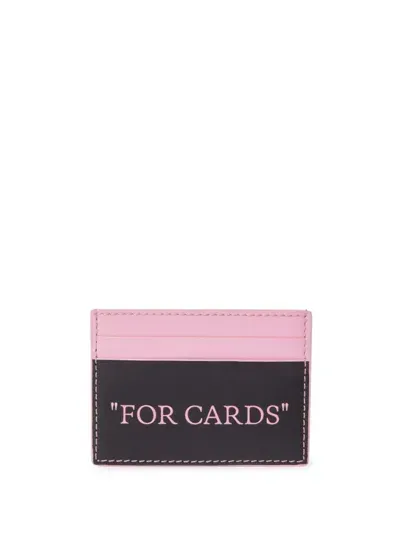 Off-white Slogan-print Cardholder In Black