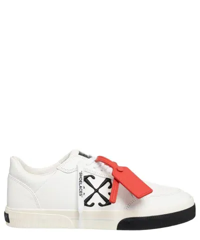 Pre-owned Off-white Sneaker Damen Low Vulcanized Owia288c99lea0010110 Off White Leder In Weiss