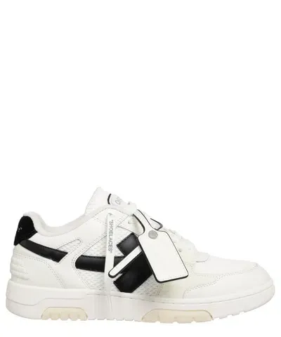 Pre-owned Off-white Sneaker Herren Out Of Office Omia243c99lea0020110 White - Black Logo In Weiss