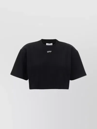 Off-white Off Cotton Blend Jersey T-shirt In Black,white