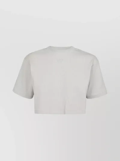 Off-white Cropped-t-shirt Mit Logo In Gray