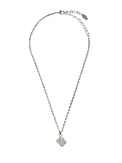 Off-white Strass Dice Necklace In 7200 Silver