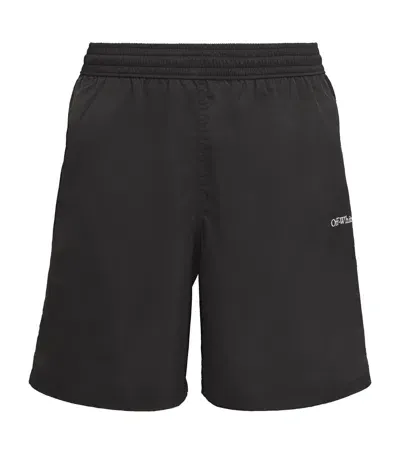 Off-white Surfer Logo Swim Shorts In Black