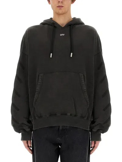 Off-white Scribble Skate Hoodie In Black