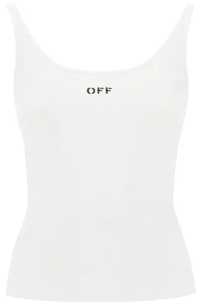 Off-white Tank Top With Off Embroidery Women In Multicolor