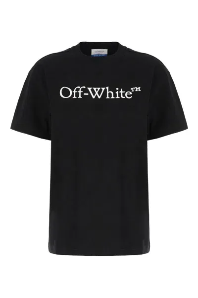 Off-white Black Cotton T-shirt In Black White