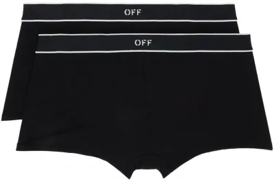 Off-white Two-pack Black Off-stamp Boxers In Black Whit