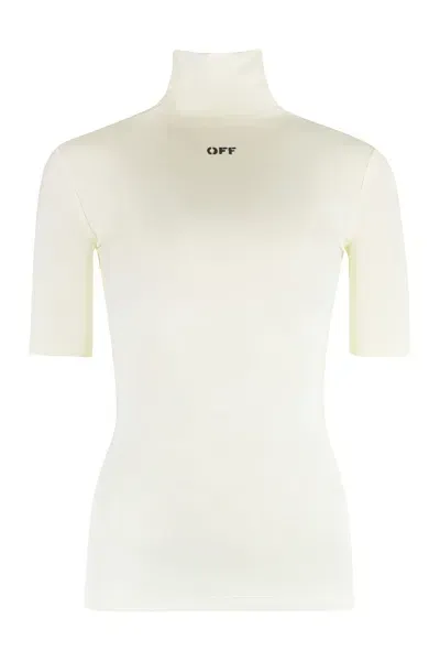 Off-white Viscose Top In White