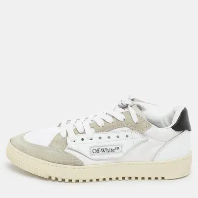 Pre-owned Off-white White/grey Canvas And Suede 5.0 Low Top Sneakers Size 39