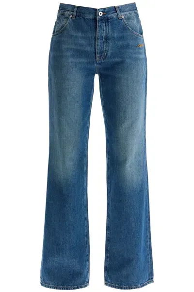 Off-white Wide Leg Jeans In Blue