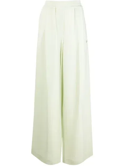 Off-white Palazzo Trousers In Light Green