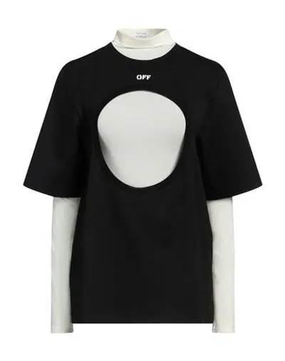 Off-white Meteor Layered Cotton T-shirt In Black