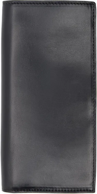 Officine Creative Black Boudin 25 Wallet In Buttero Nero